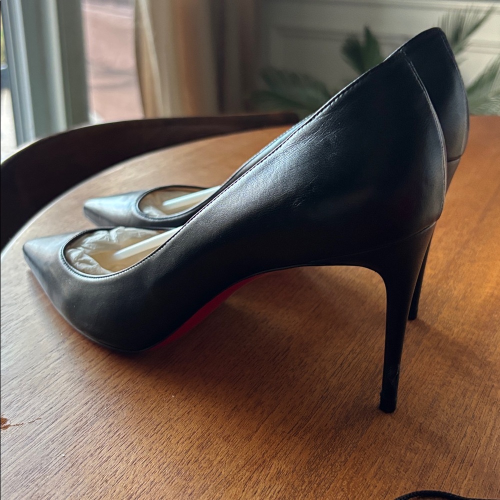 Christian Louboutin Kate 85 mm black leather pumps - Picture 8 of 9